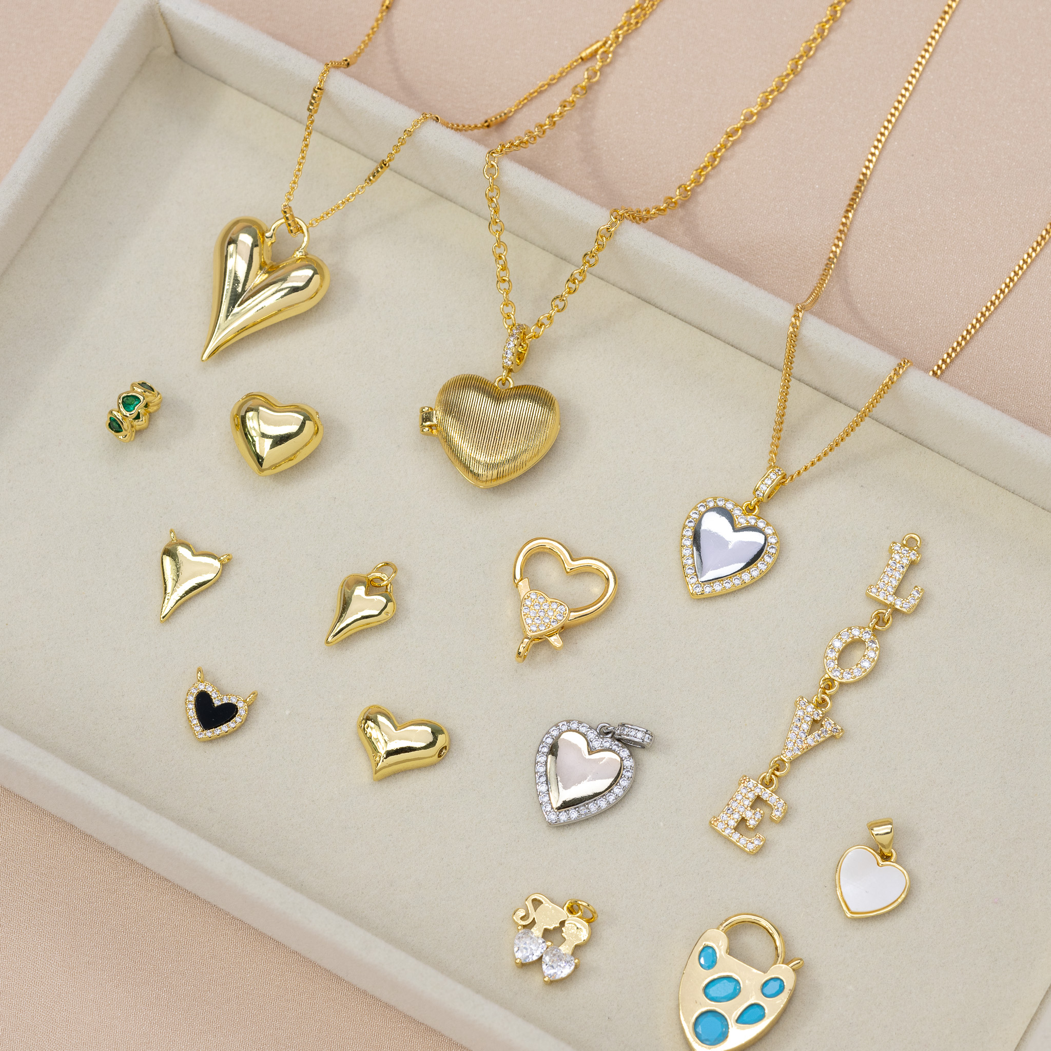 Add a special touch to your creations with our collection of heart charms.