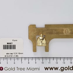 8057 Tapa de casquillo de domo dorado 12x15mm