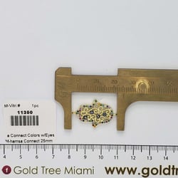 11350 Conector Hamsa con ojo colorido