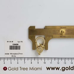 12435 27mm Lobster Clasp Gold with Micropave