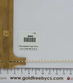 8042 White beaded Chain