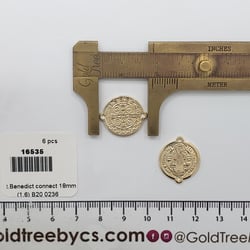 16535 Conector de San Benito chapado en oro