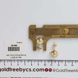 15162 Arete Bola Lisa de 10mm con Anillo