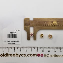 16877 Pink Crystal Heart Spacer