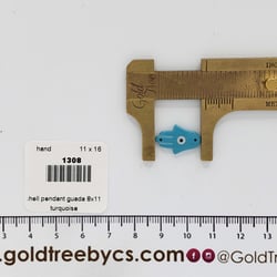 1308 Blue Hamsa Shell Connector