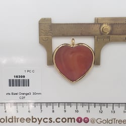 16309 Dije Bizel Corazón Naranja Grande