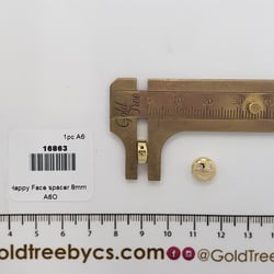 16863 Gold and Pink Happy Face Spacer