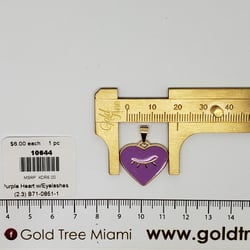 10644 Cadena de Corazón Púrpura con Pestañas