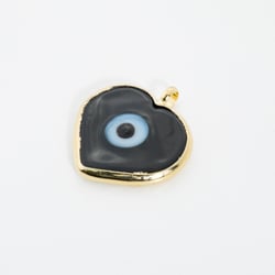 18394 Dije Corazón Negro con Ojo Bisel