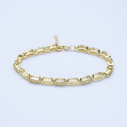 20235 Pulsera de eslabones dorados con detalles de cristal