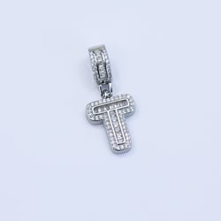 19926 Charm Plata Inicial T con Brillos