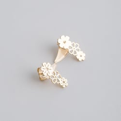 18508 Pendientes de flores dorados
