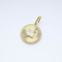 20828 Dije Redondo Con Cristal Blanco