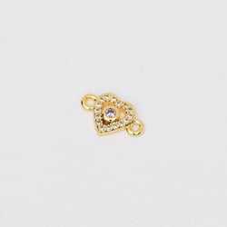 15995 Corazón Lila Con Conector De Cristal 12mm
