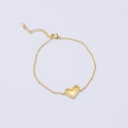 20677 Pulsera Corazón Dorado con Cristales
