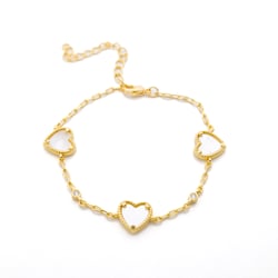 18567 Pulsera de Corazón de Concha Chapada en Oro