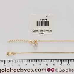 16173 Tobillera con cadena Box y corazón de cristal