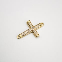 17666 Cruz Conector Abombado con Cristal Transparente