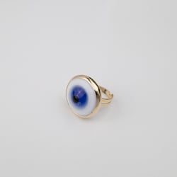 17721 Anillo ojo bisel Murano azul - 25mm