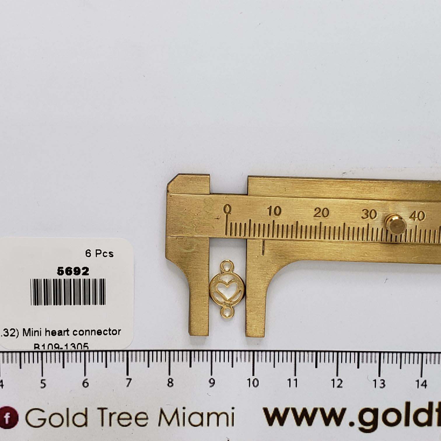 5692 Gold Plated Mini Heart Connector