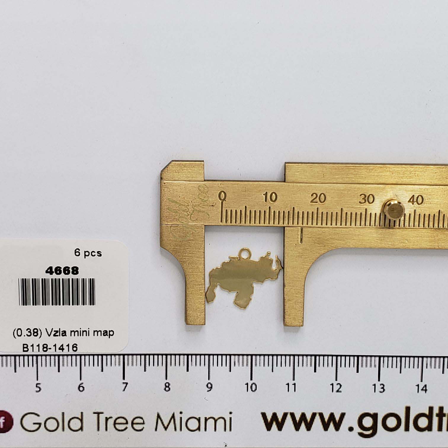 4668 Venezuela Plain Map Charm