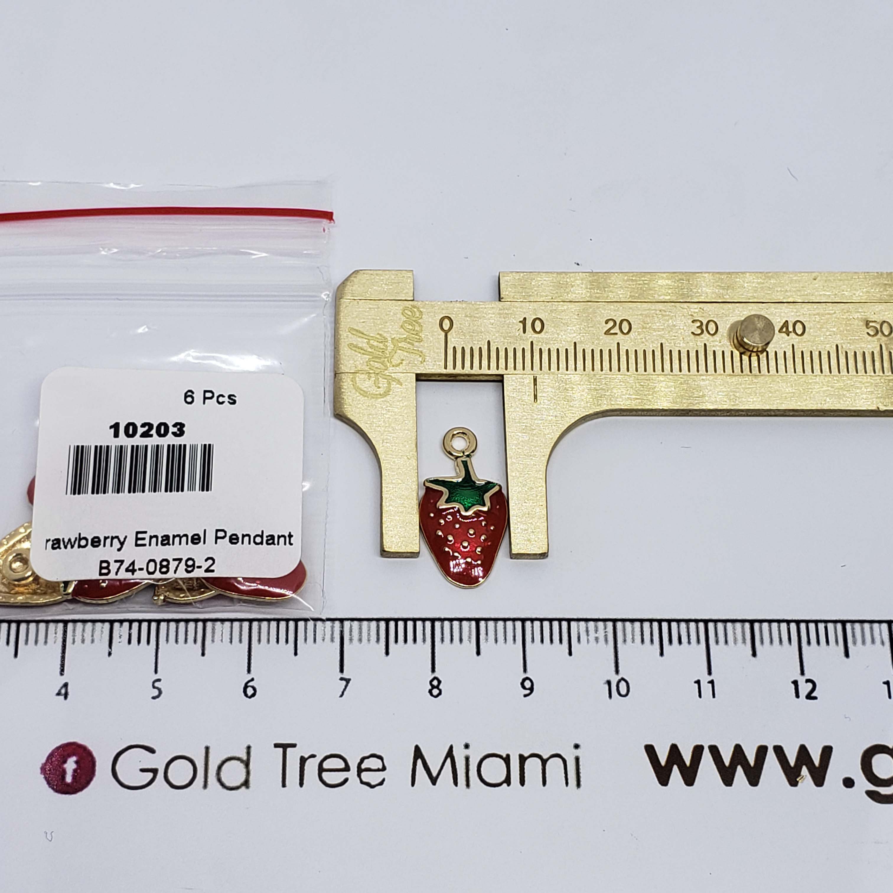 10203 Strawberry Enamel Pendant