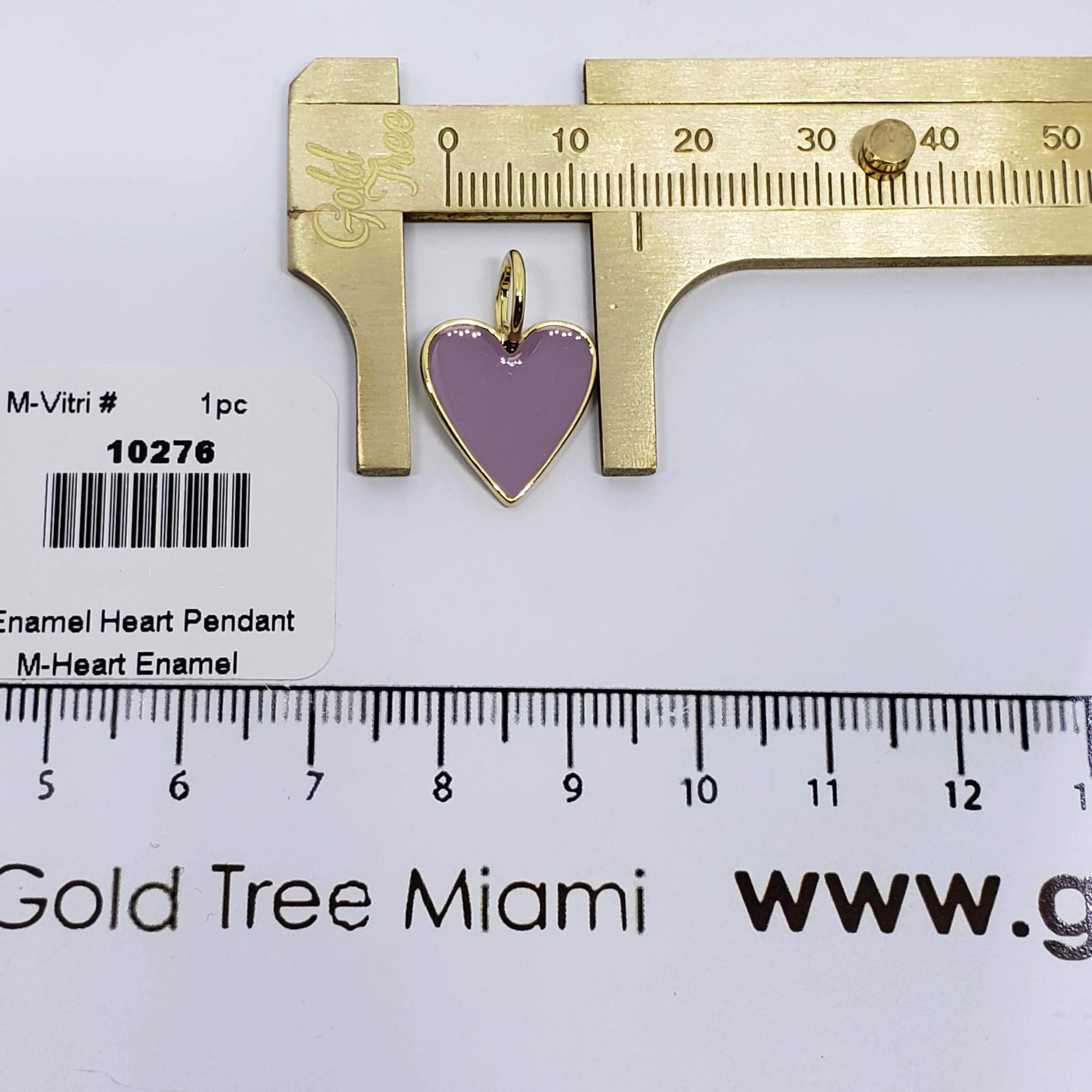 10276 15mm Lilac Enamel Heart Pendant