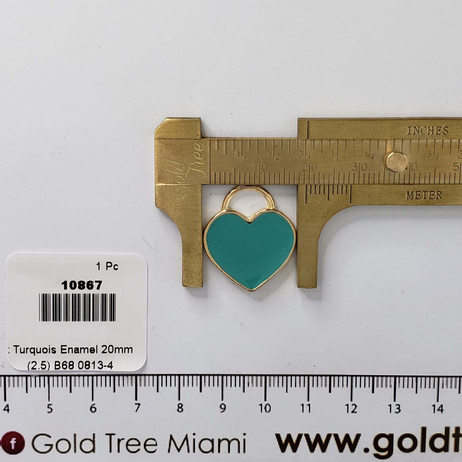 10867 Turquois Enamel Heart Pendant