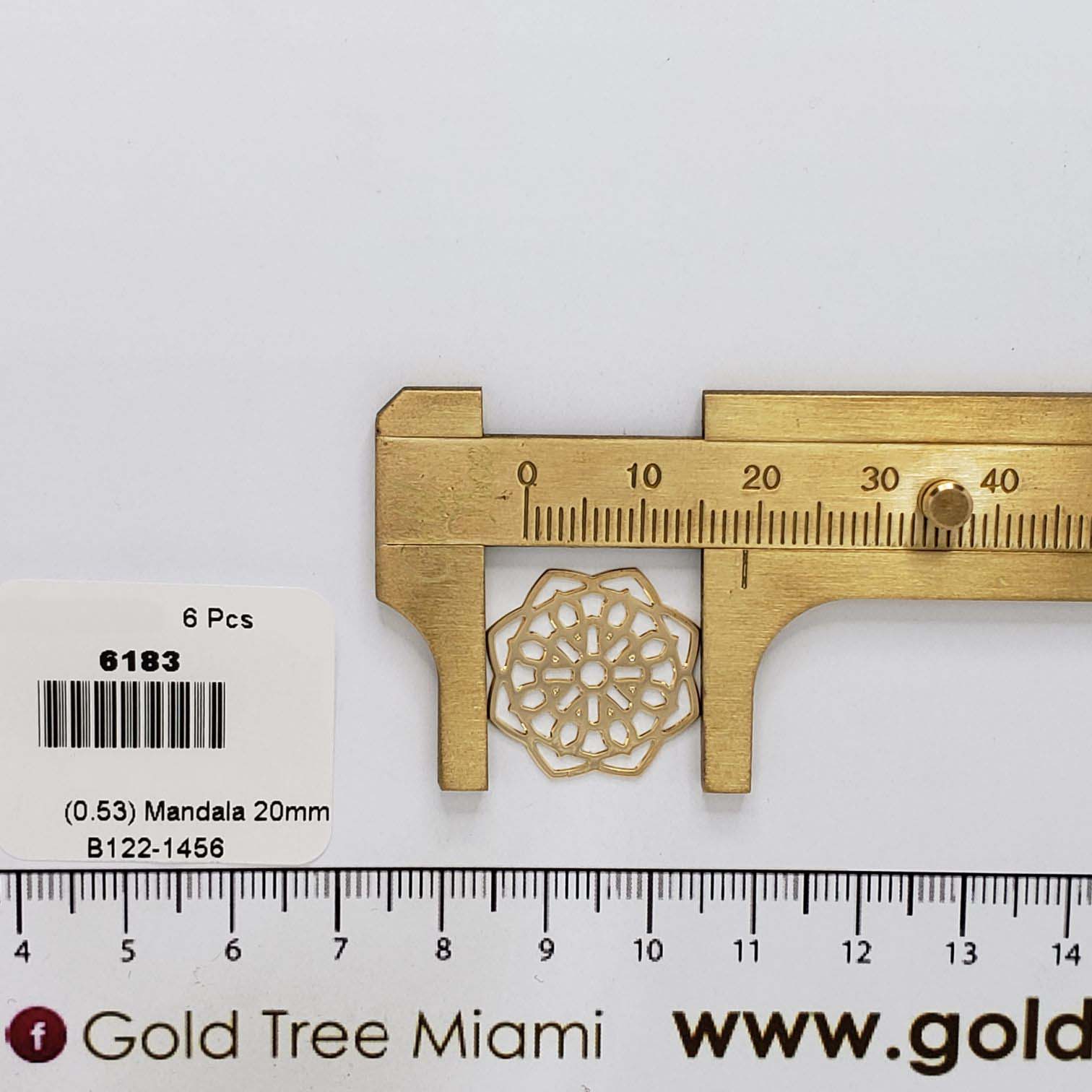 6183 Plain Filigree Mandala Charm