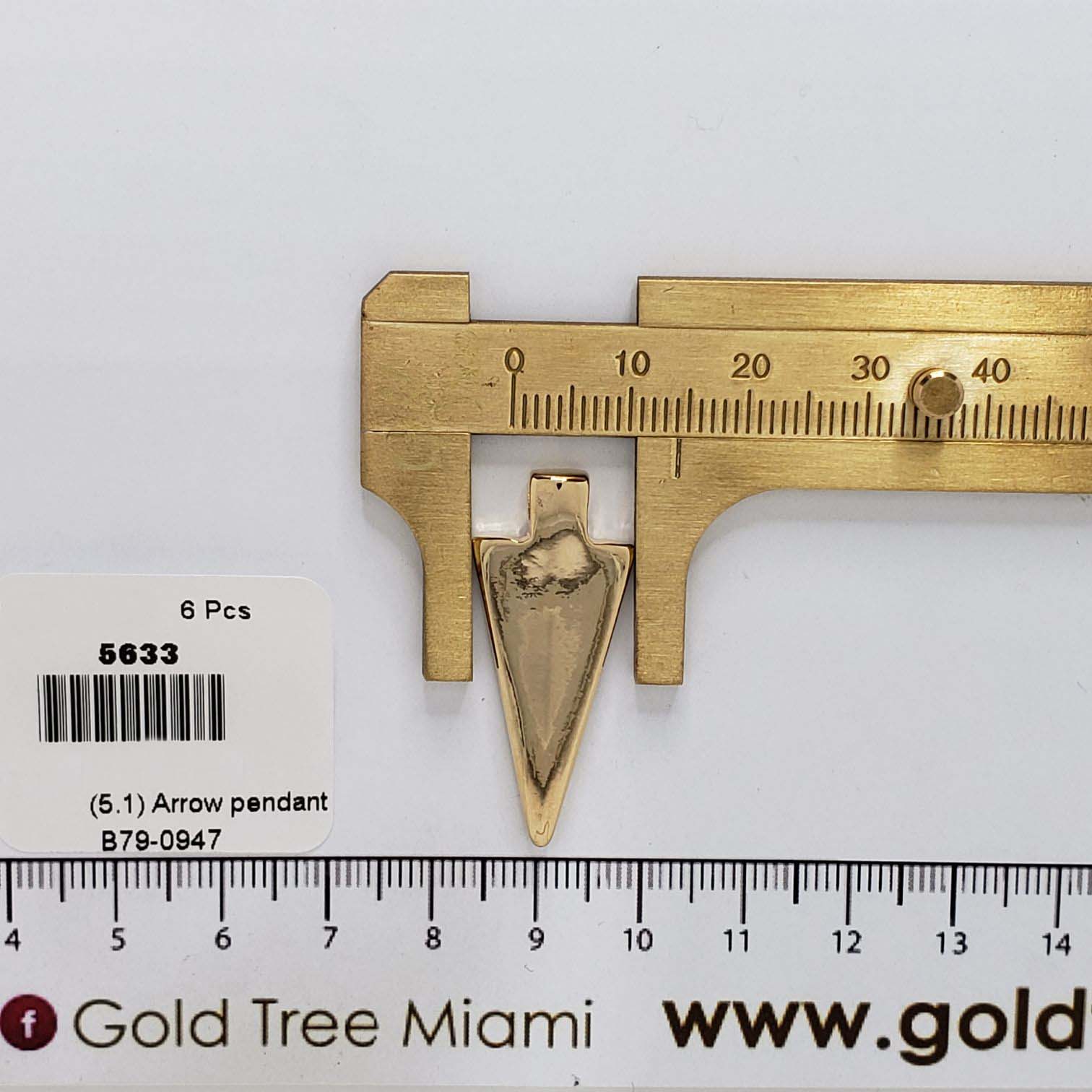 5633 Gold Plated Arrow Pendant