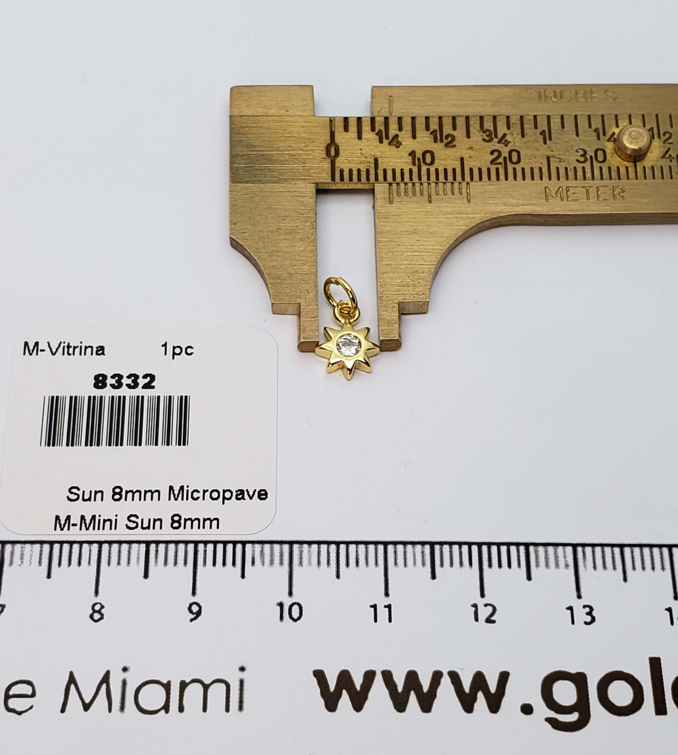 8332 Mini Micropave Sun Charm