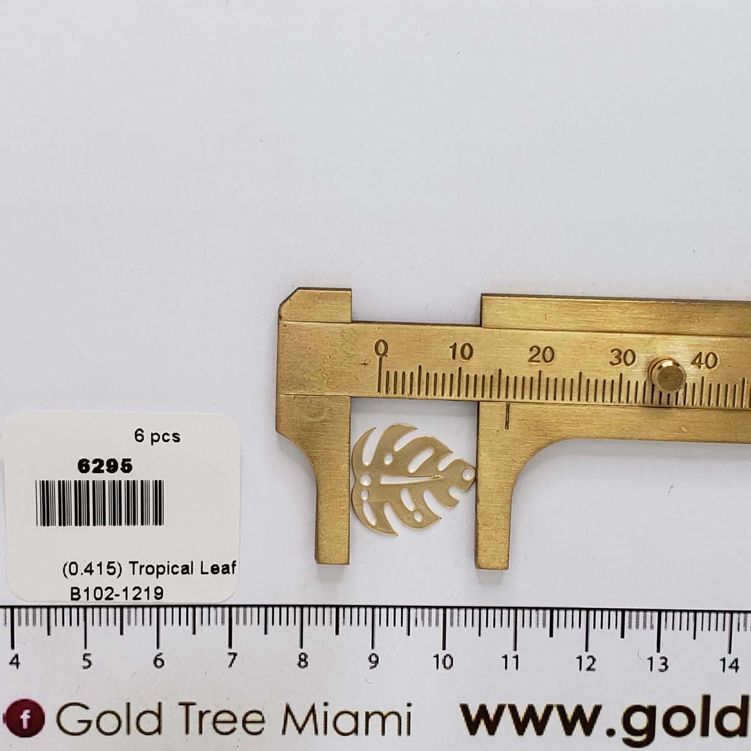 6295 Gold Tropical Leaf Pendant