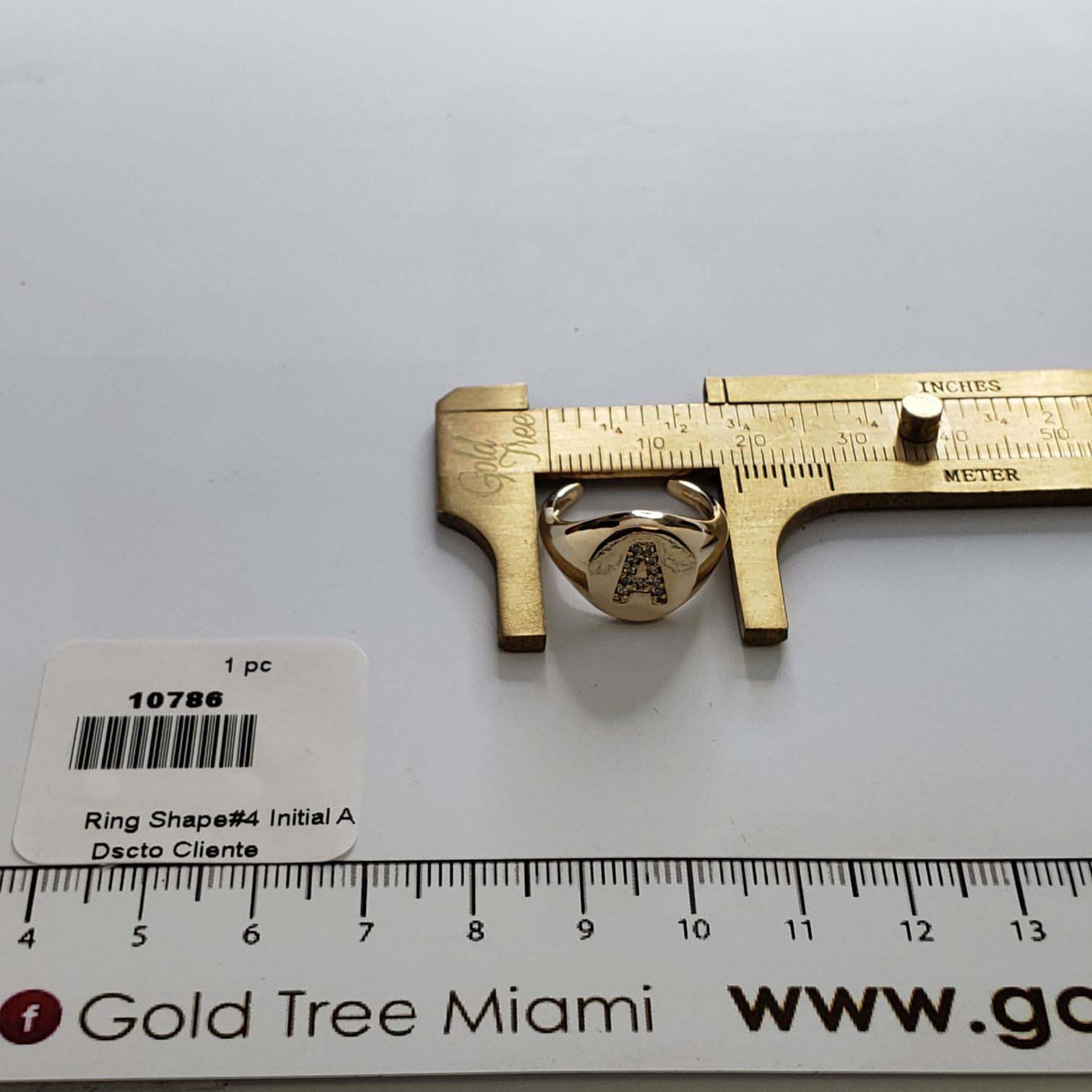 10786 Gold Ring Initial A