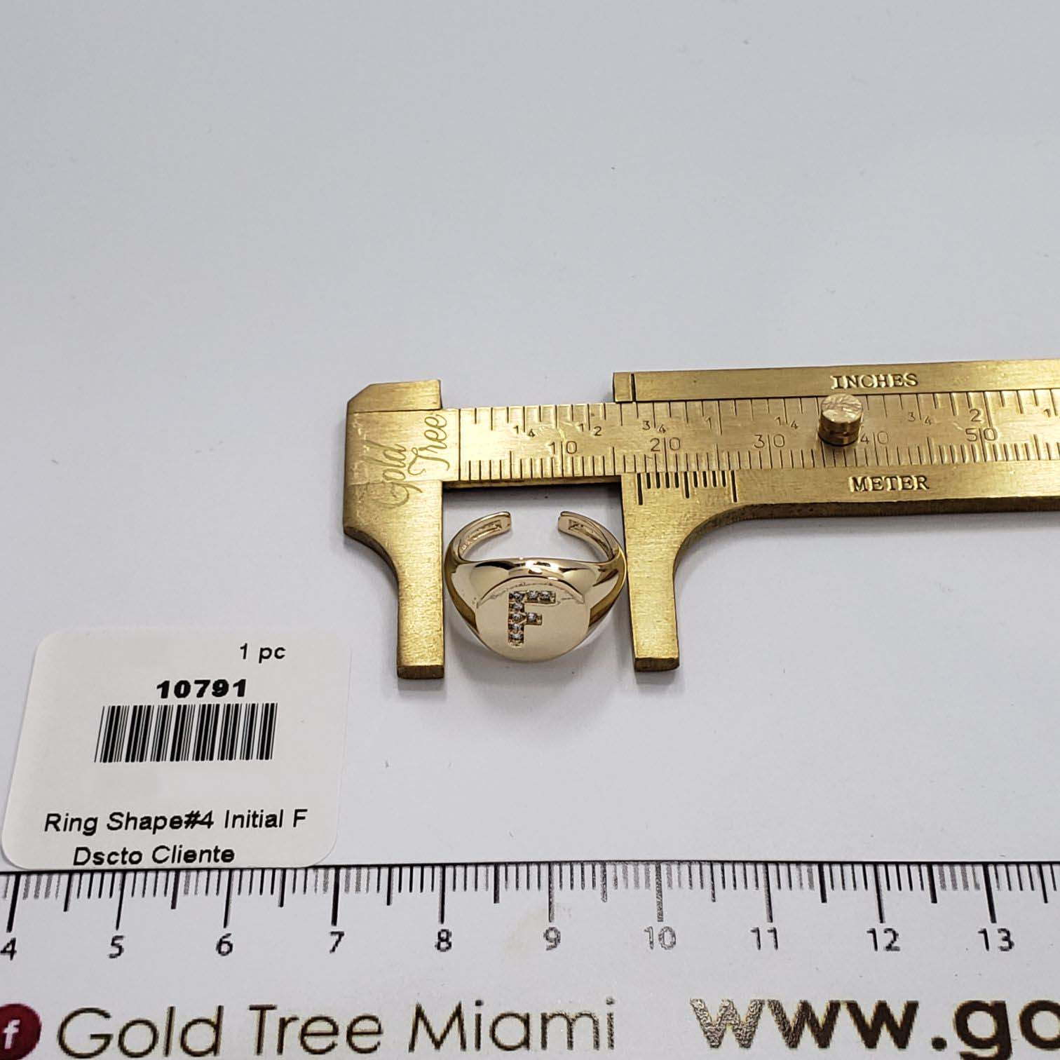 10791 Gold Ring Initial F