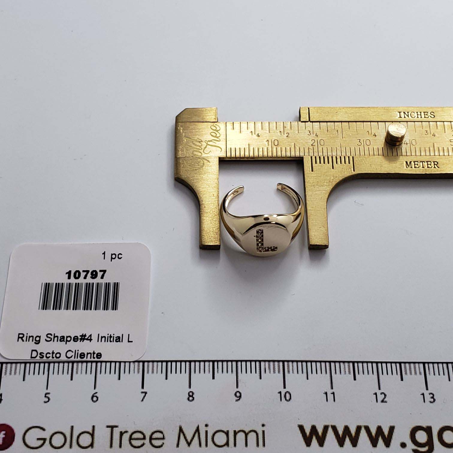 10797 Anillo de oro inicial L