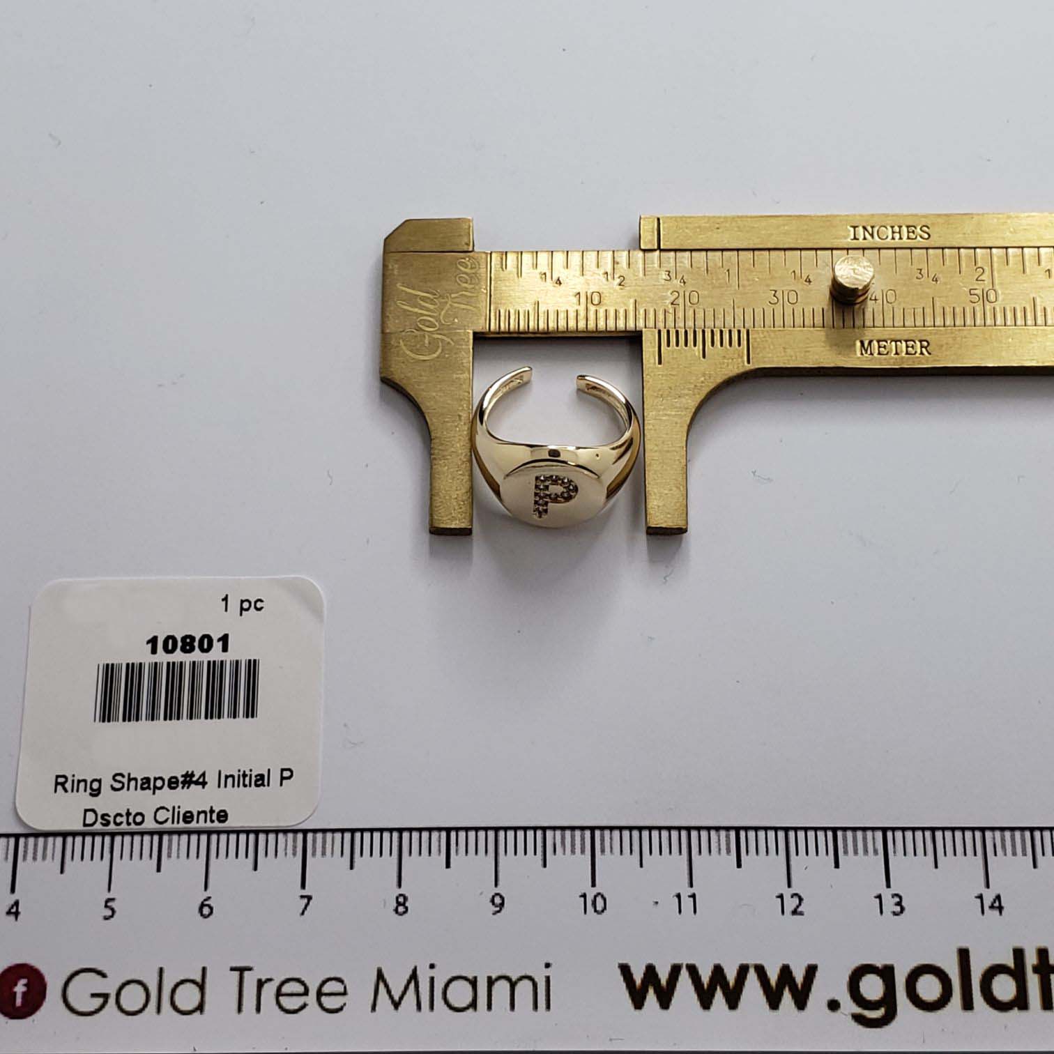 10801 Gold Ring Initial P