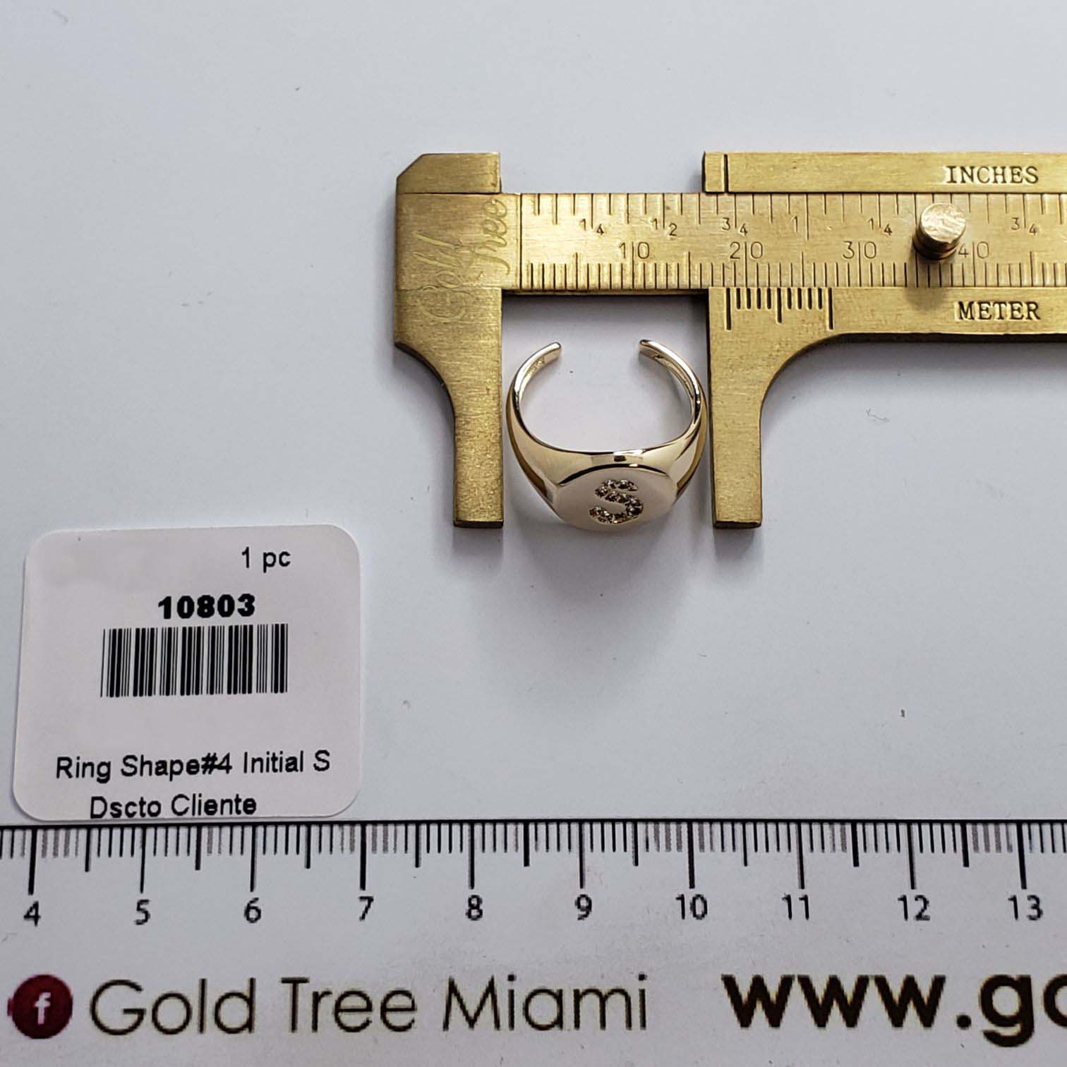 10803 Gold Ring Initial S