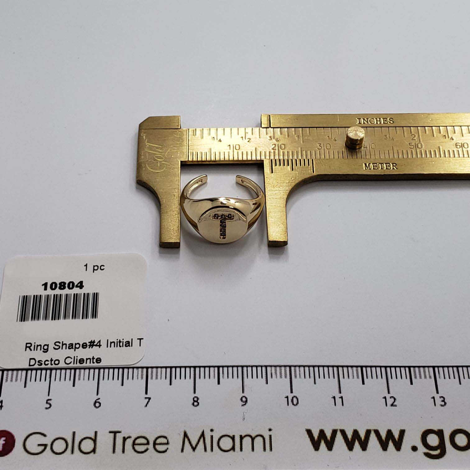 10804 Gold Ring Initial T