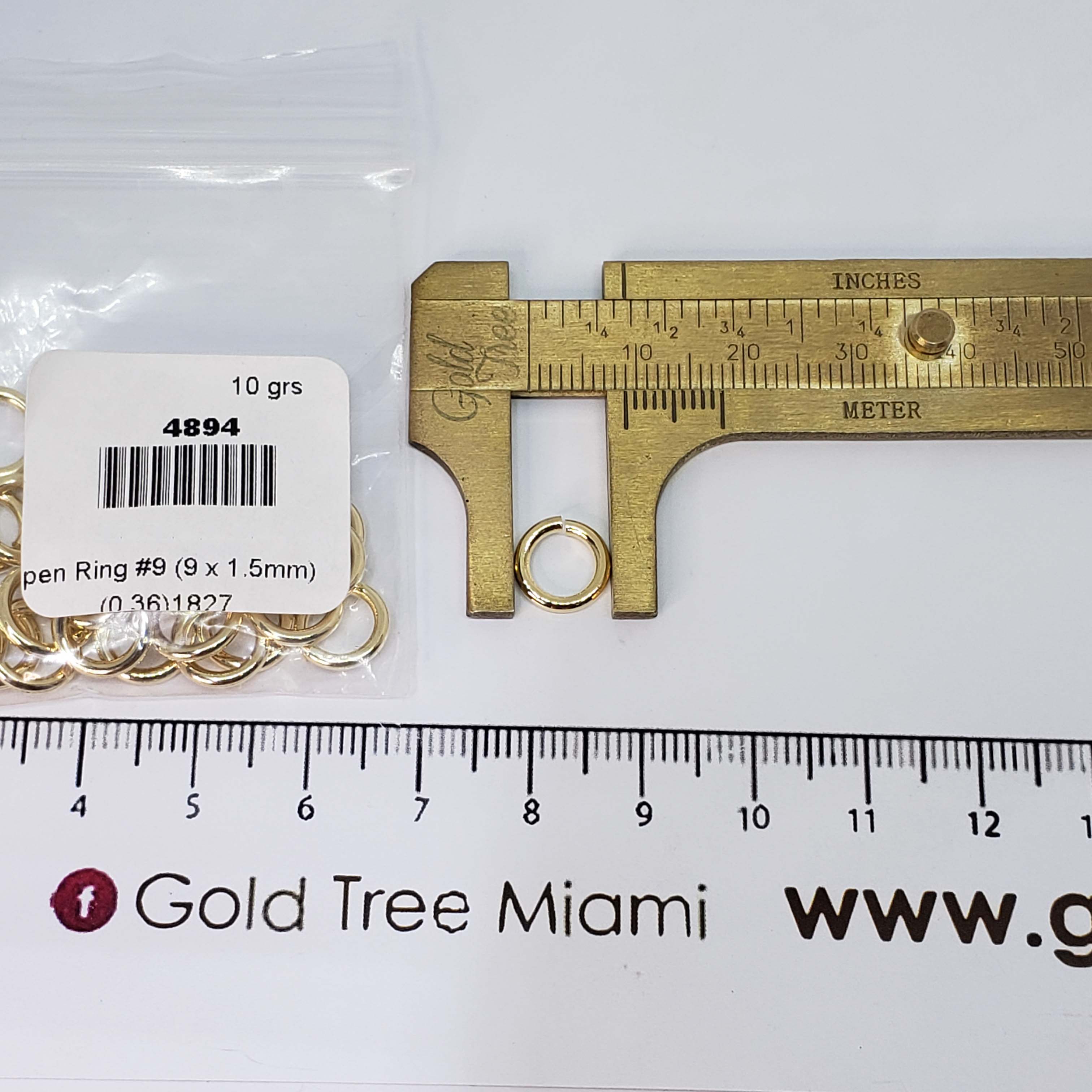 4894 9x1.5mm Gold Jump Ring