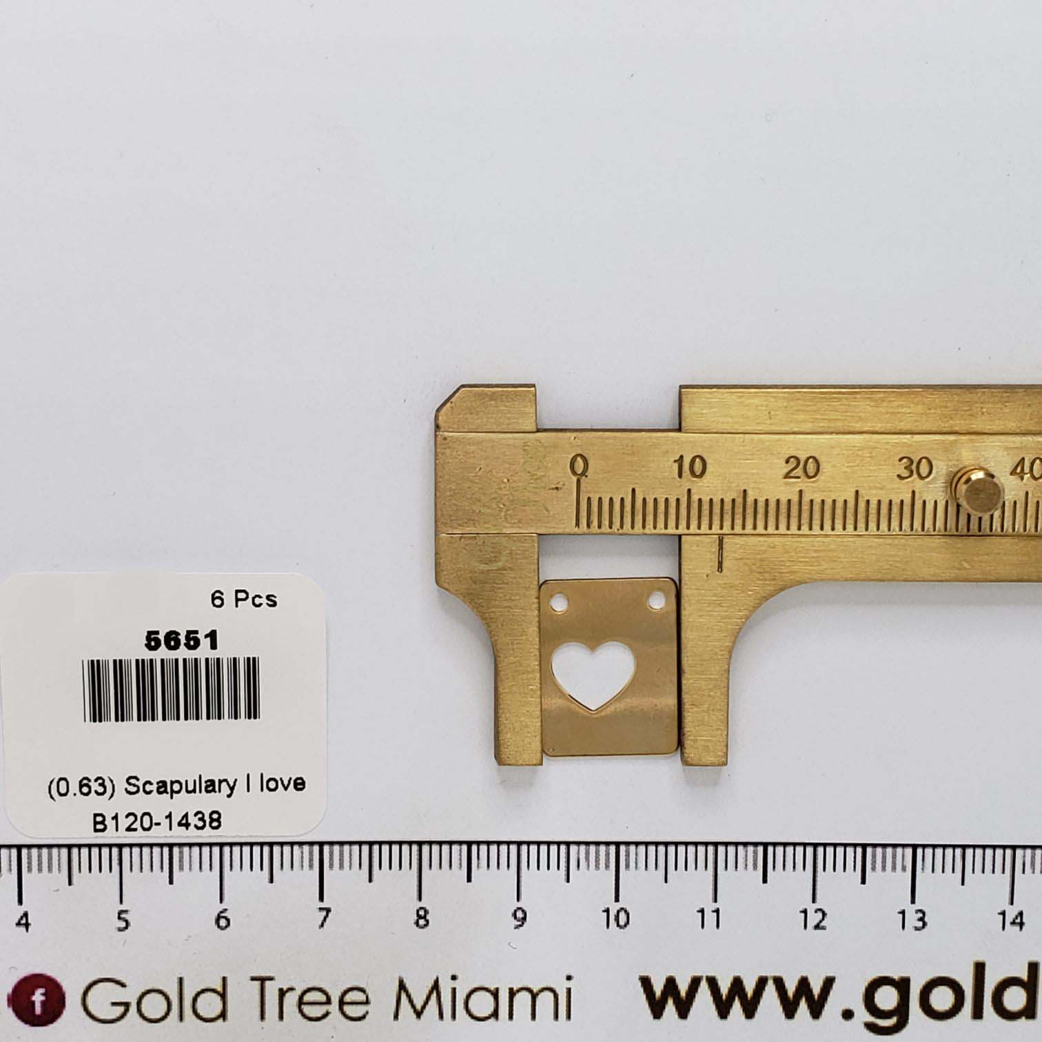 5651 Gold Scapulary ´I love´Pendant