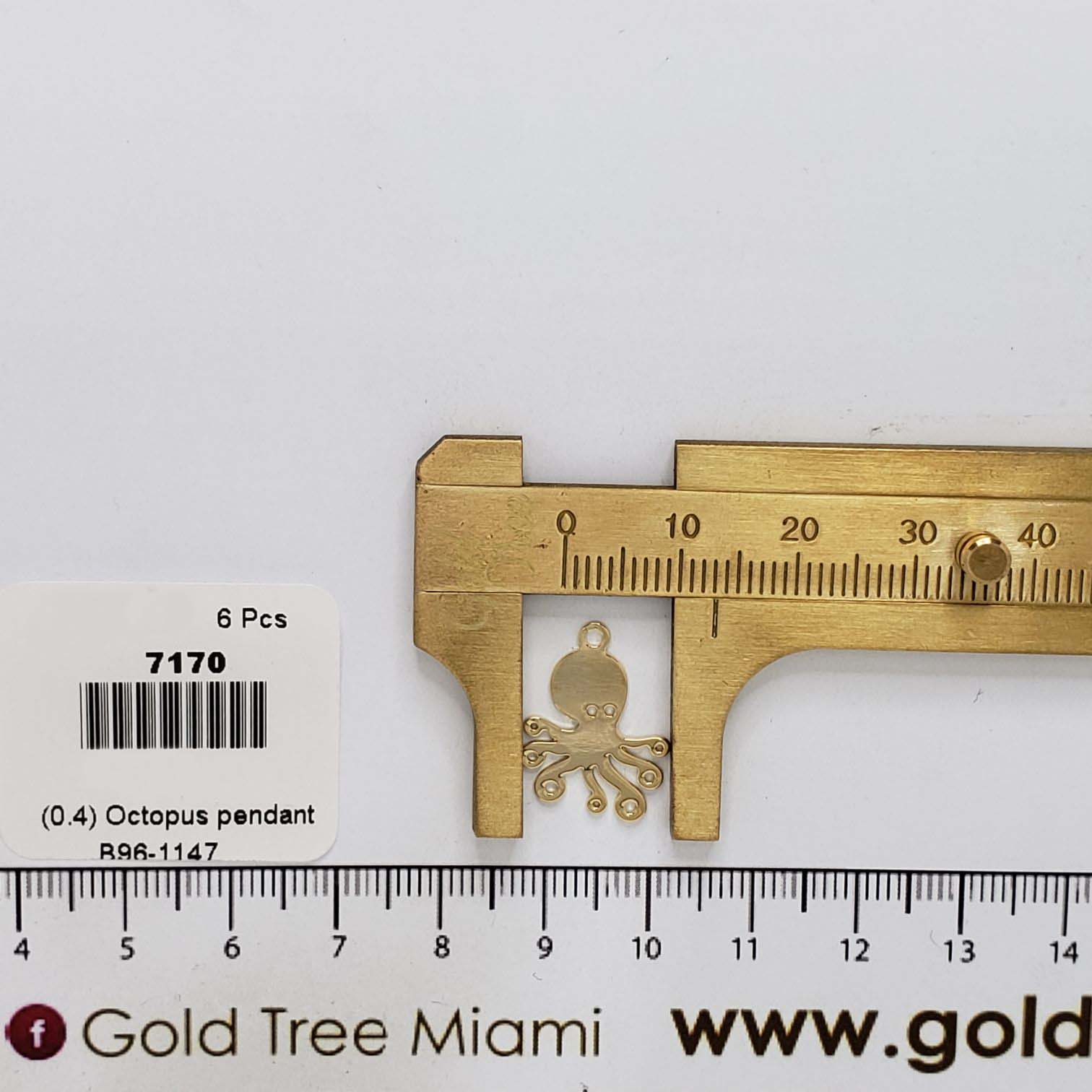 7170 Gold Octopus Pendant
