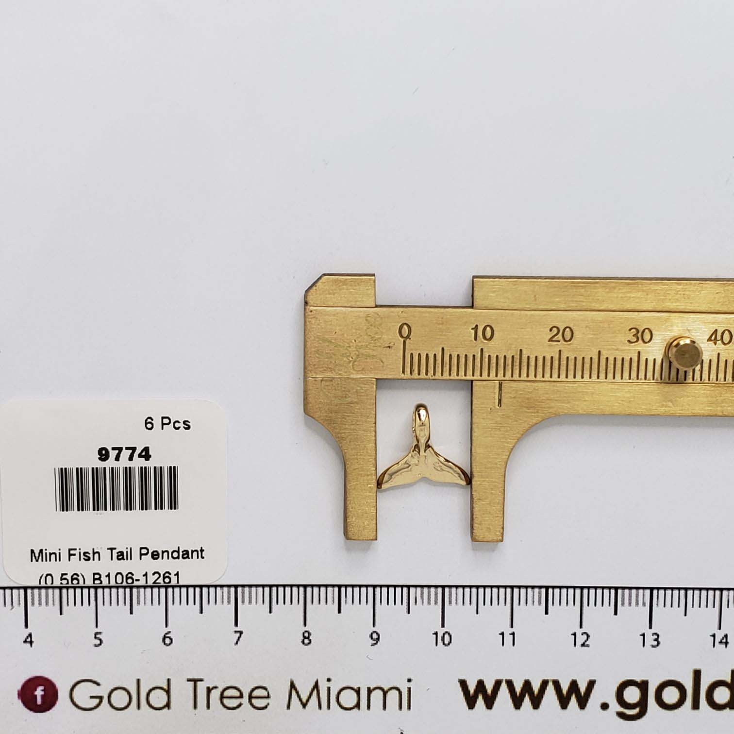 9774 Mini Gold Fish Tail Pendant