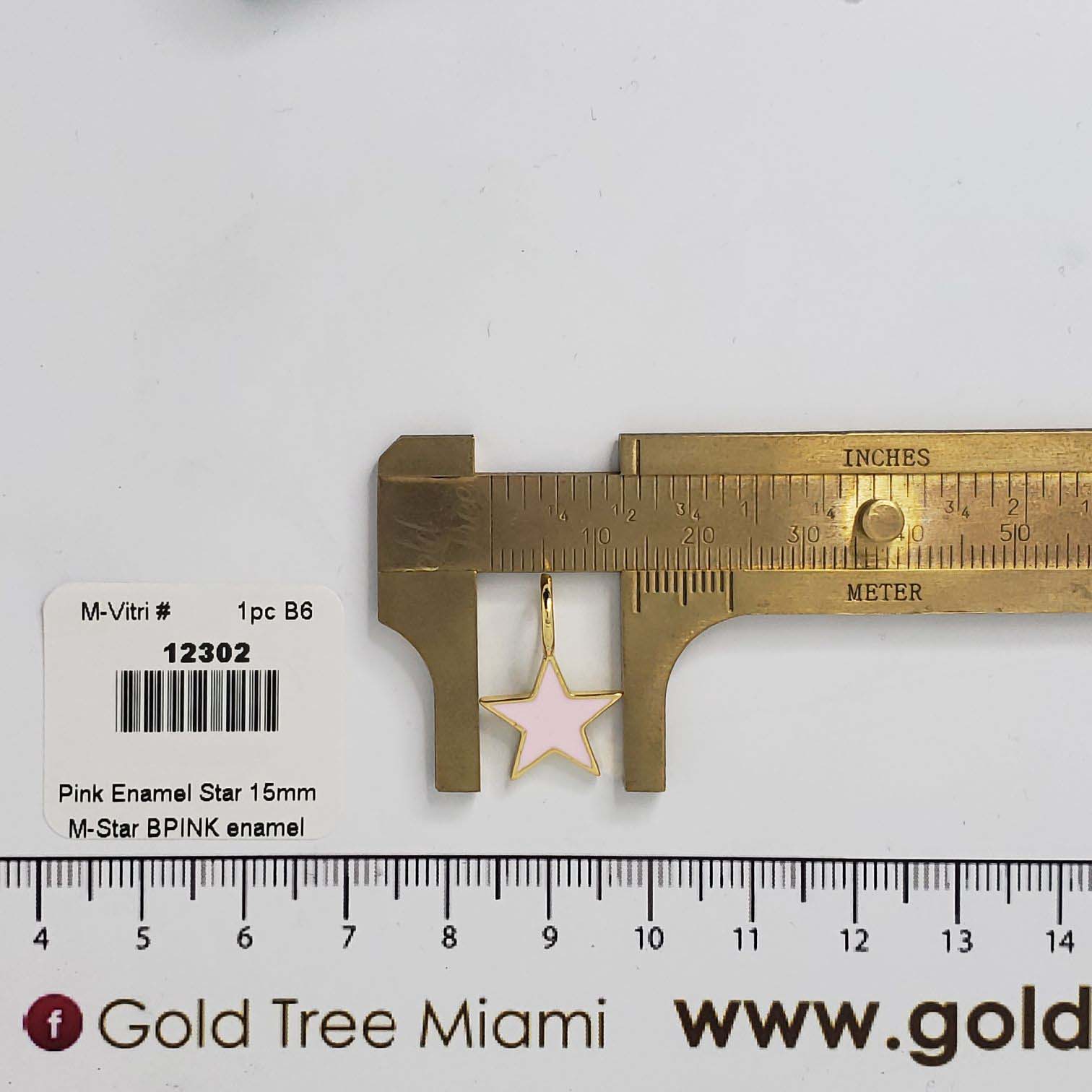 12302 Mini Baby Pink Enamel Star Pendant