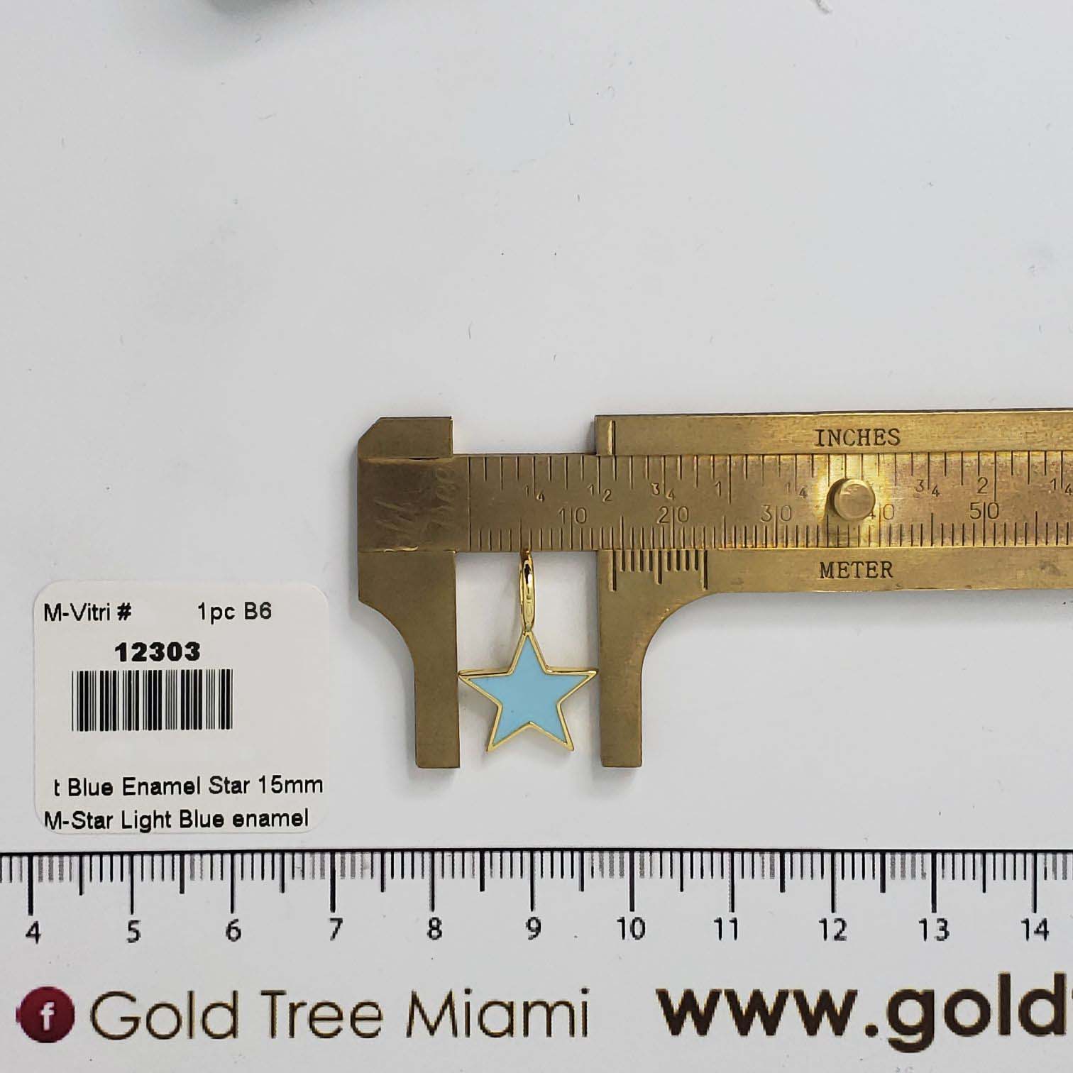 12303 Mini Light Blue Enamel Star Charm