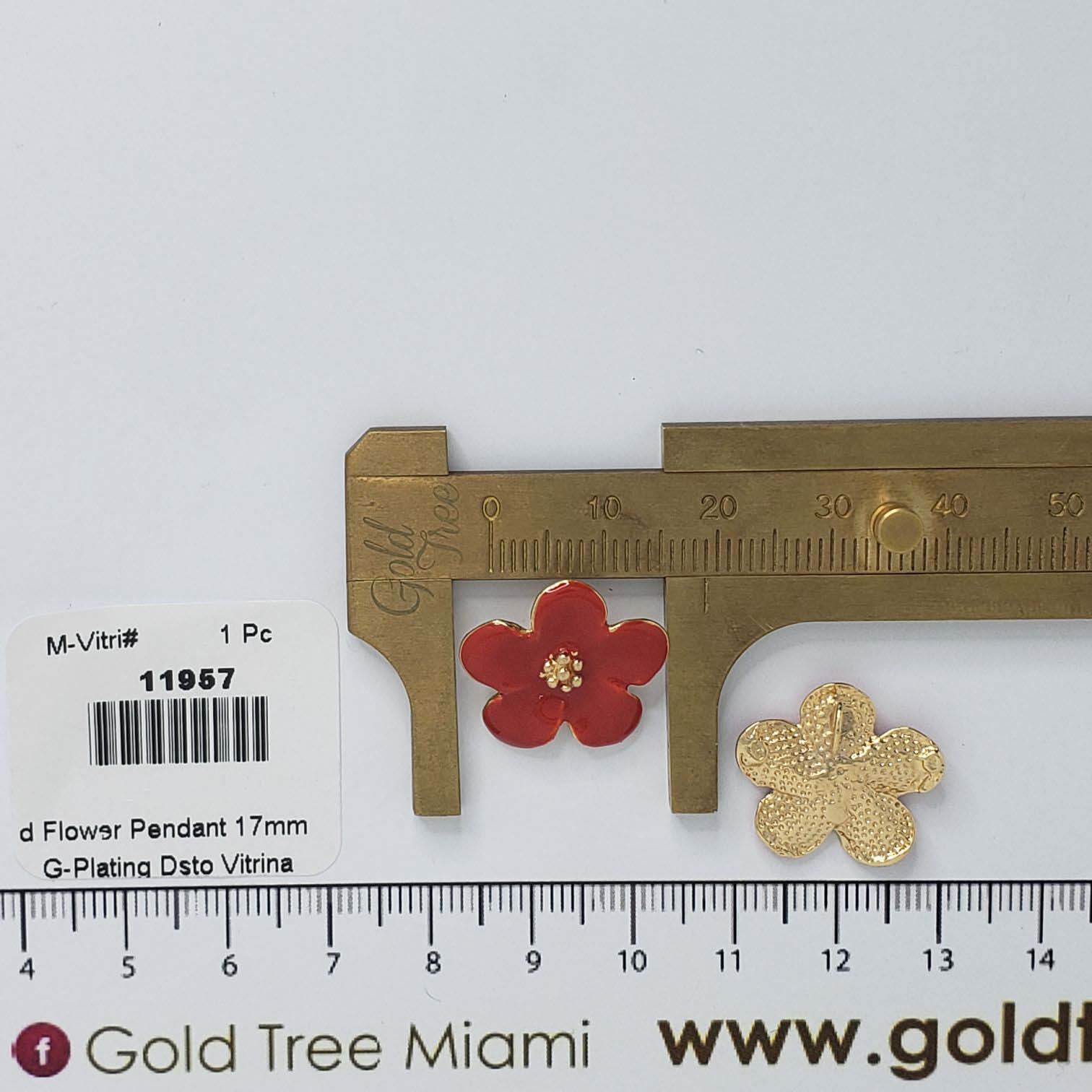 11957 Red Flower Pendant