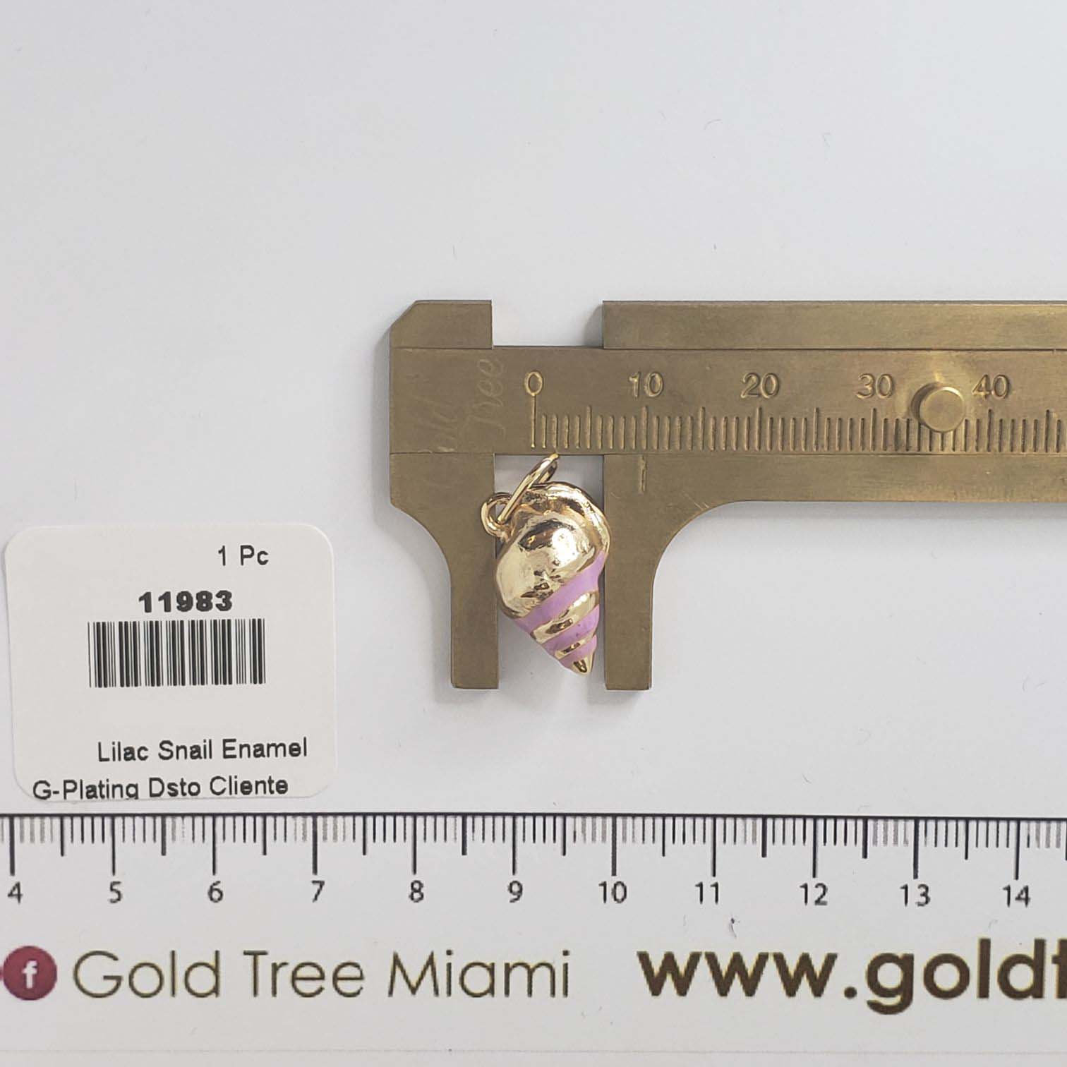 11983 Lilac Snail Enamel Pendant