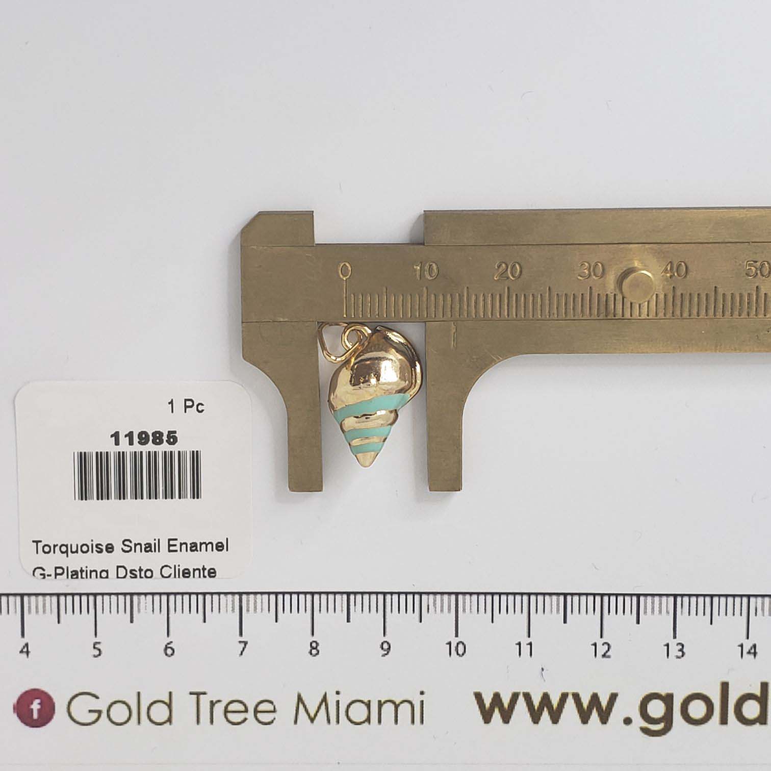 11985 Torquoise Snail Enamel Pendant