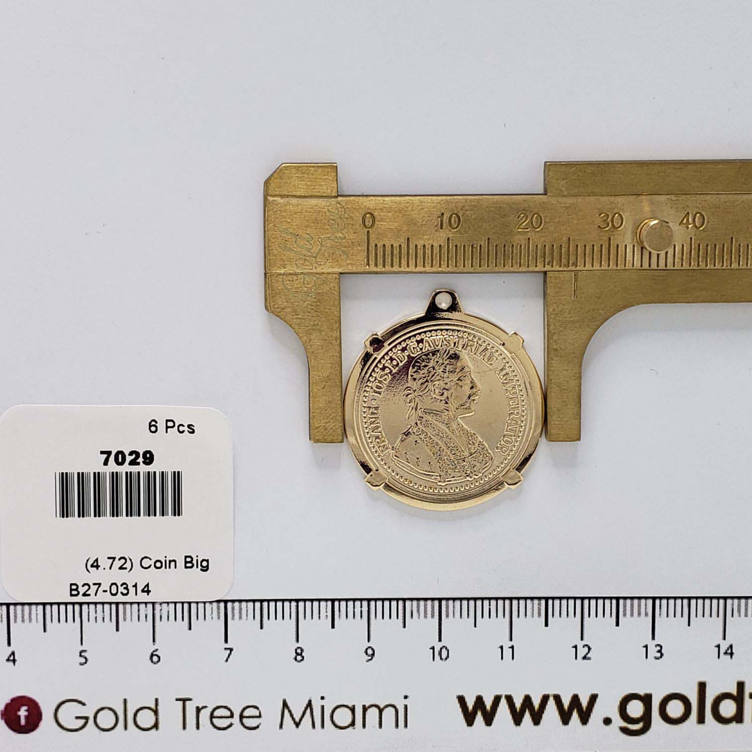 7029 Gold Coin Big Pendant