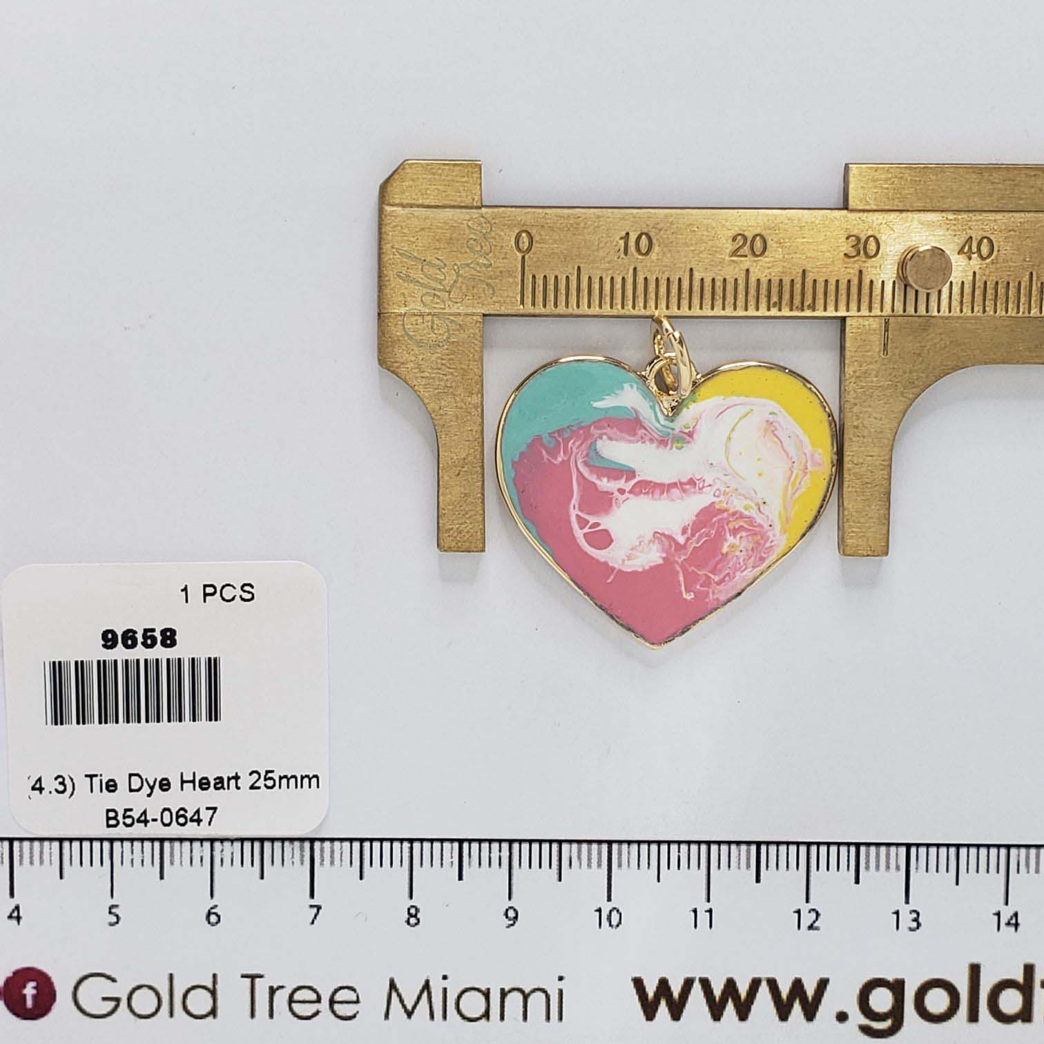 9658 Tie Dye Heart Pendant