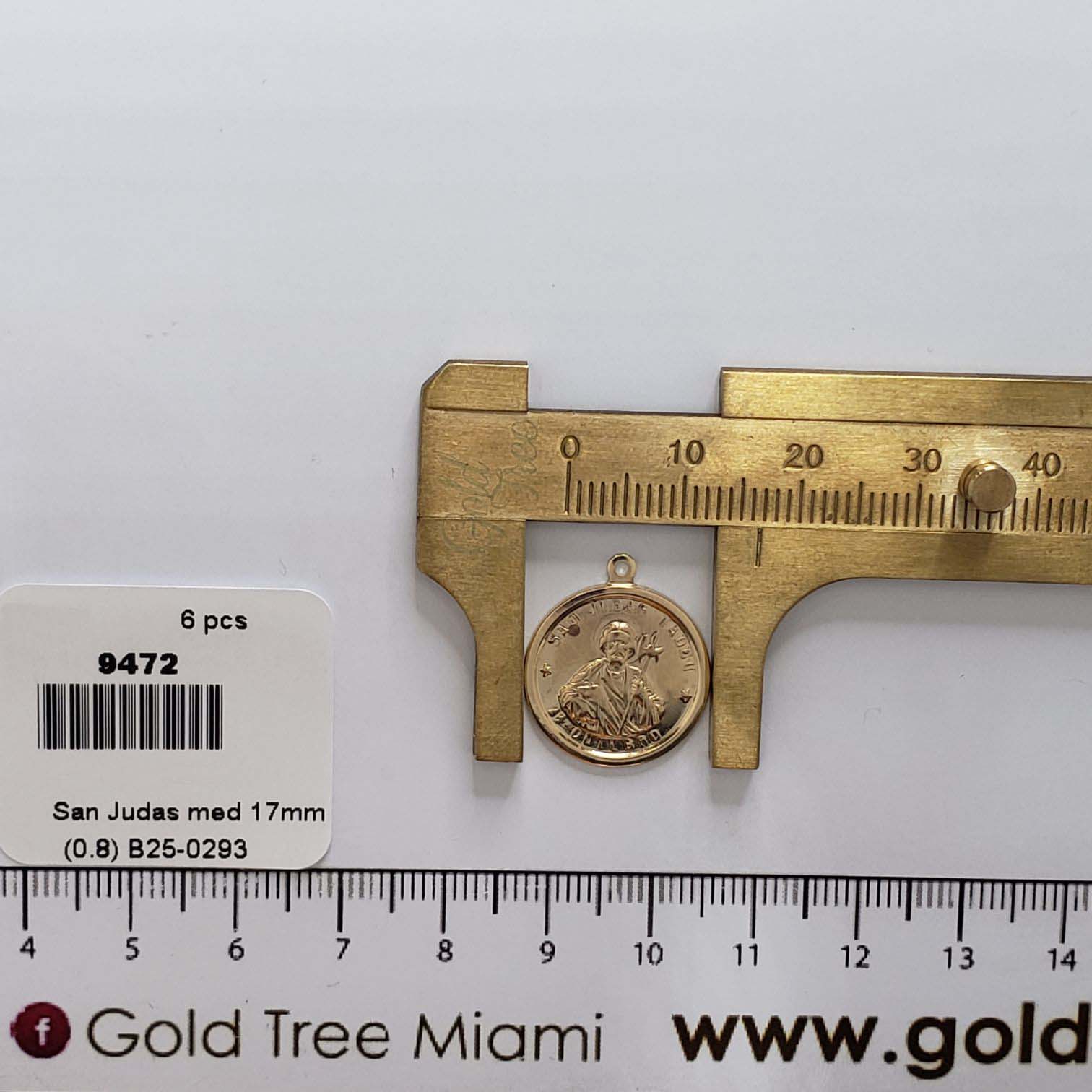 9472 San Judas Medal Charm